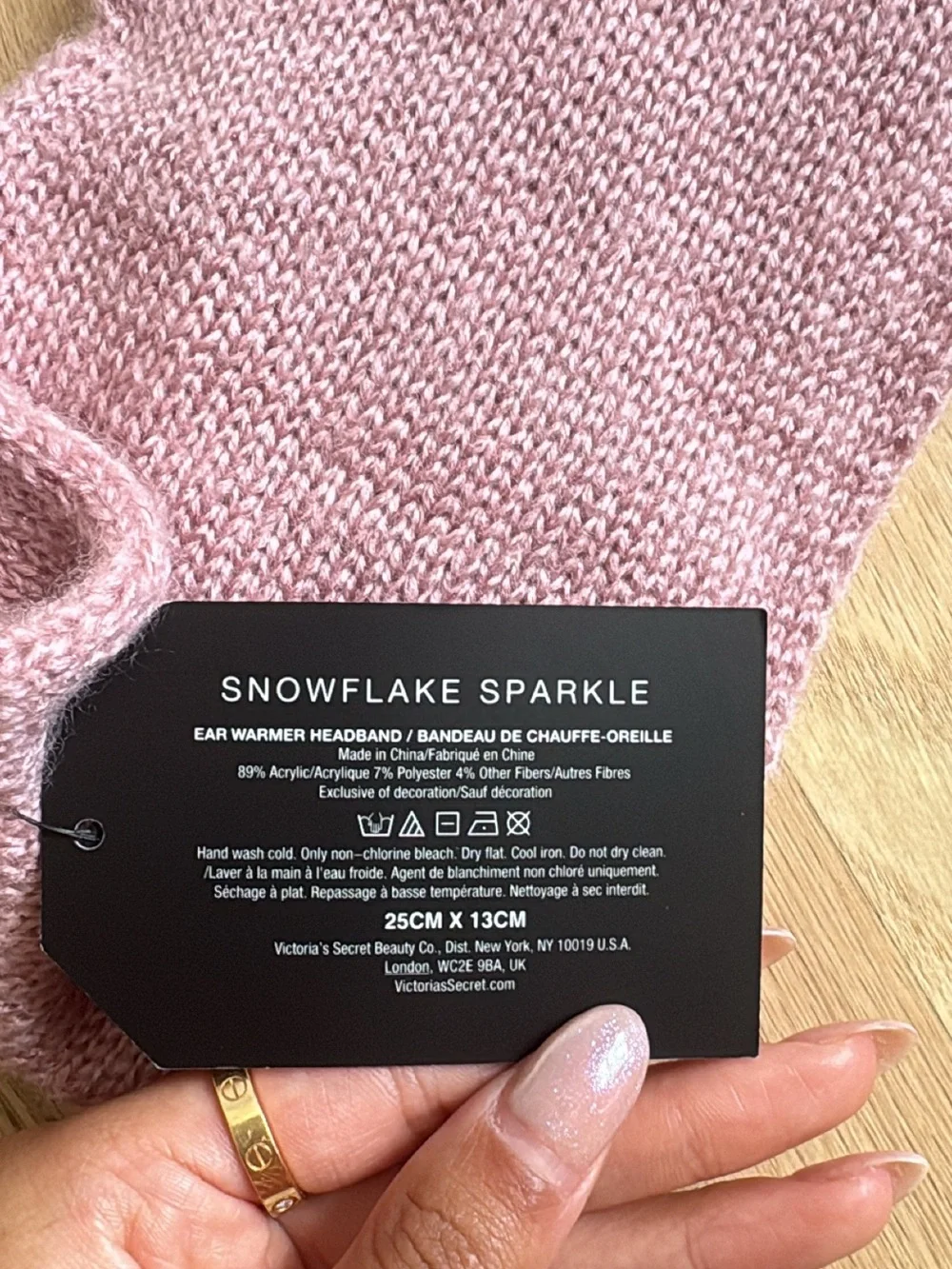 Victoria's Secret Pink Knit Snowflake Embellished Headband